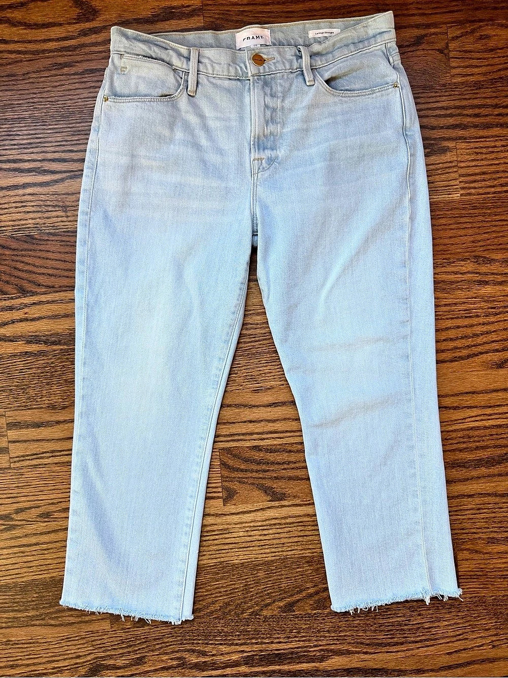 FRAME Le High Straight Leg Jeans in Blue Waist 28